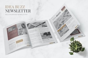 创意新闻资讯杂志设计模板 Idea Buzz Newslettter