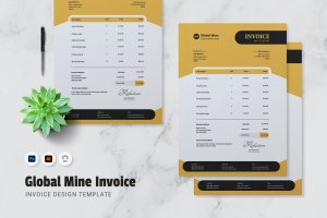采购清单发票设计模板 Global Mine Invoice