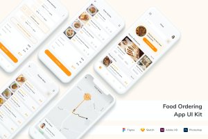 食品订购App手机应用程序UI设计套件 Food Ordering App UI Kit