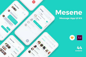 设计森林下午茶：Message聊天社交移动App应用程序UI套件
