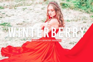 草莓艳红色滤镜Lightroom照片预设  Winterberry Mobile & Desktop Lightroom Presets