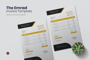 店铺发货清单发票设计模板 Emrad Company Invoice