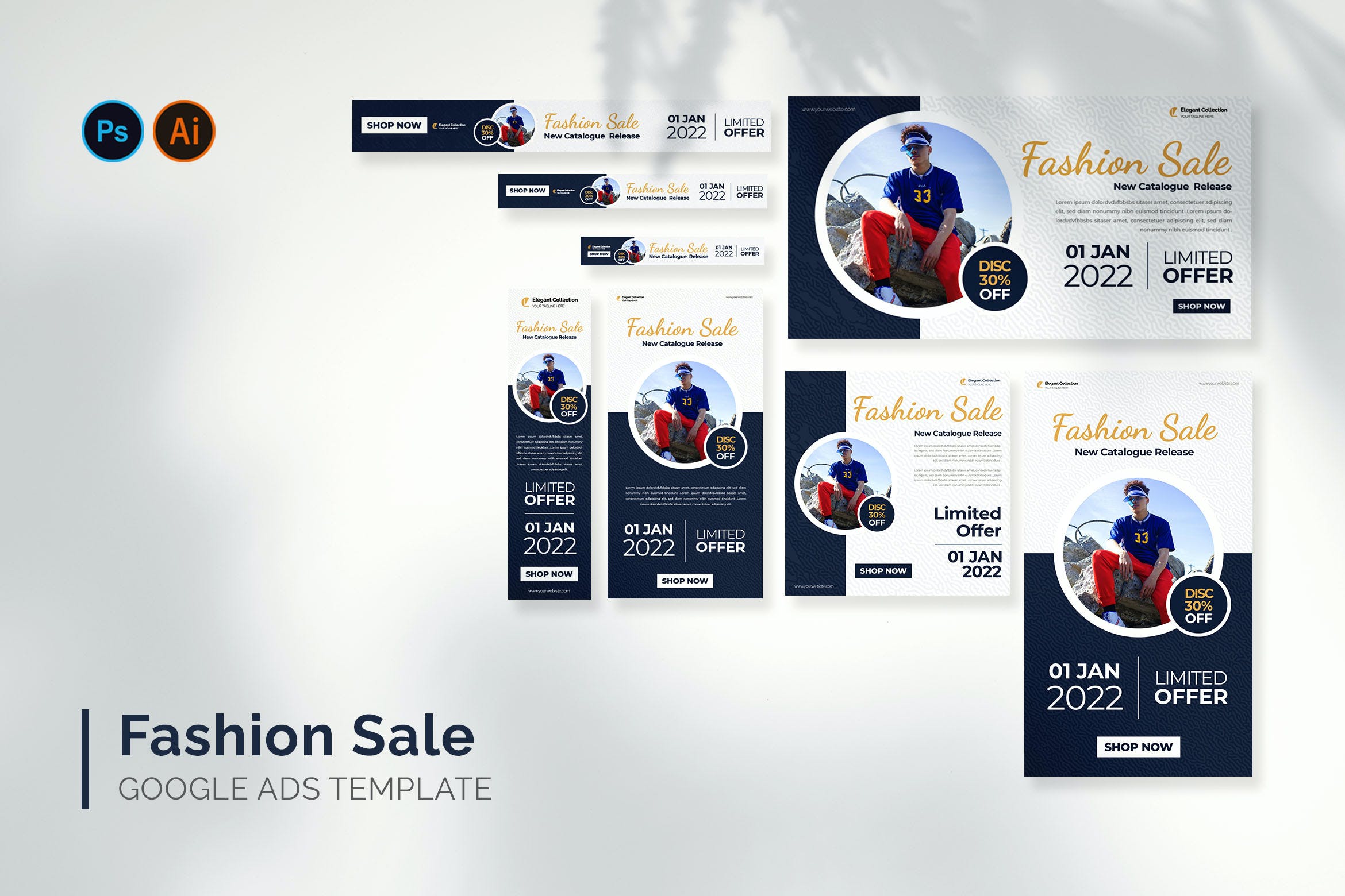 时尚促销谷歌广告图设计模板 Fashion Sale – Google Ads Design Template