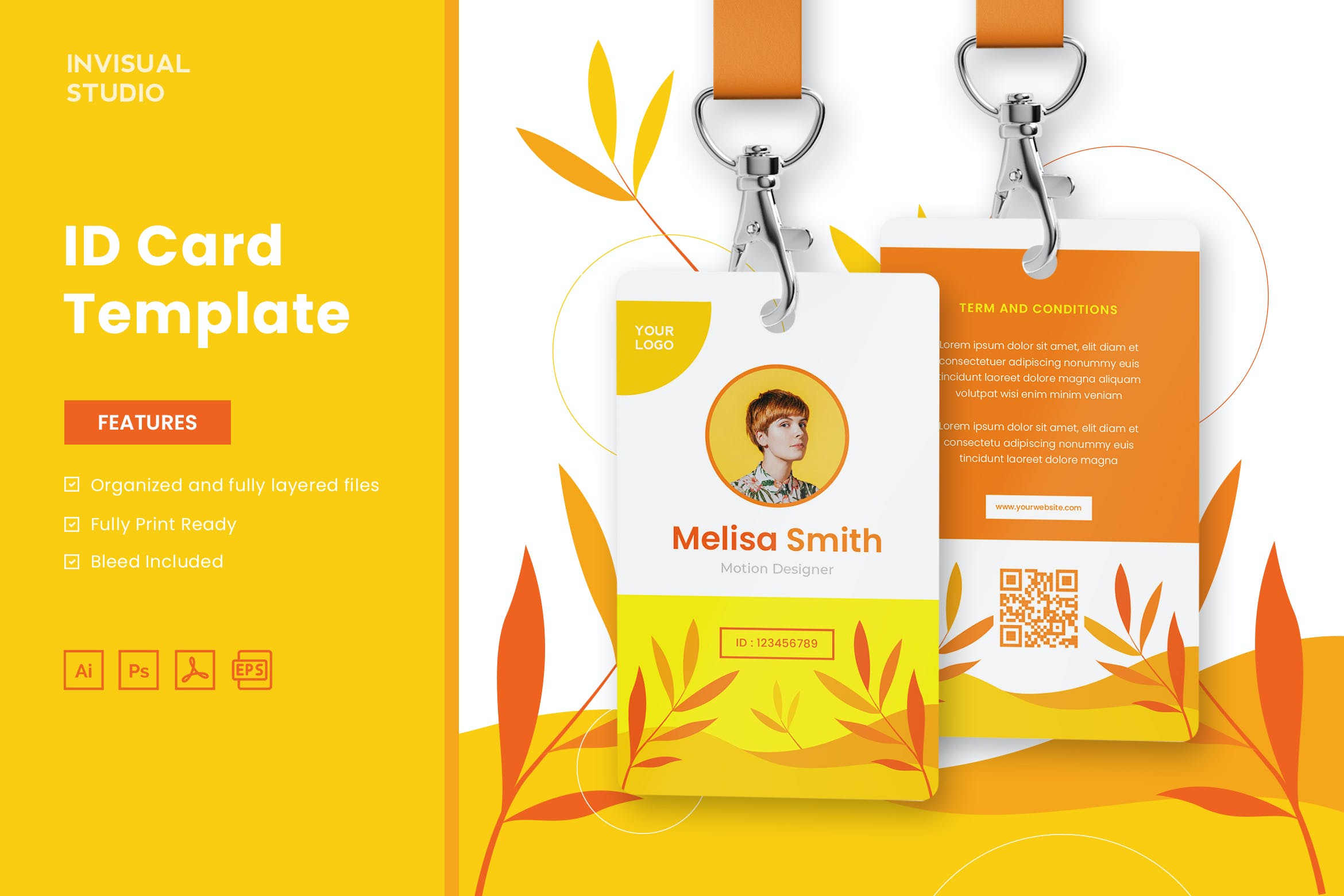 工作牌/胸牌/工作证设计模板v9 ID Card Template