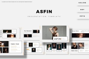 时尚女性摄影展示PPT模板合集 Asfin – Presentation Template
