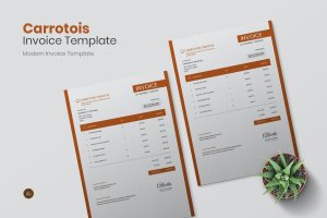 橙色发货清单发票设计模板 Carrotois Invoice