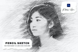 手绘铅笔素描照片处理PS动作 Hand Drawing Pencil Sketch Photoshop Action
