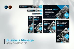 管理业务谷歌广告图设计模板 Management Business – Google Ads Design Template