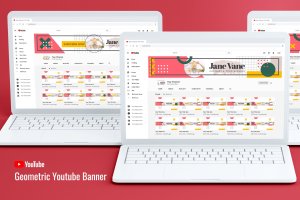 几何样式Youtube频道艺术Banner模板 Youtube Channel Art – Geometric Style