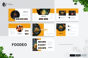简约现代食物/餐厅演示PPT模板 Foodeo – Food And Restaurant Presentation Template