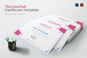 获奖得奖证书设计模板 Cheerful Certificate