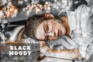 铅笔素描气泡特效PS动作 Black Moody Photoshop Action