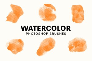 手工纹理水彩ps笔刷 Textured Watercolor Brushes