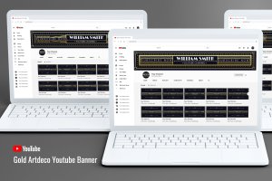 装饰艺术风格Youtube频道艺术Banner模板 Youtube Channel Art – Art Deco Style