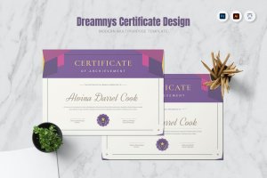 奖项成就证书设计模板 Dreamnys Certificate