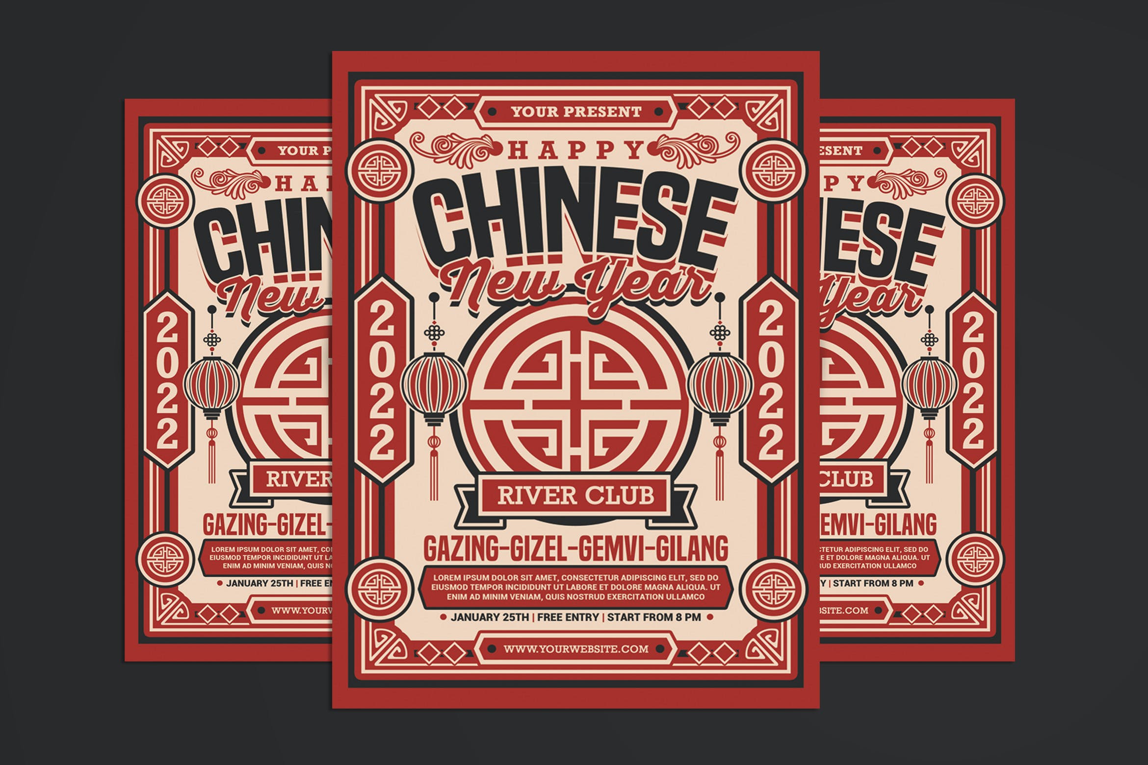 新年庆祝活动海报设计模板 Chinese New Year