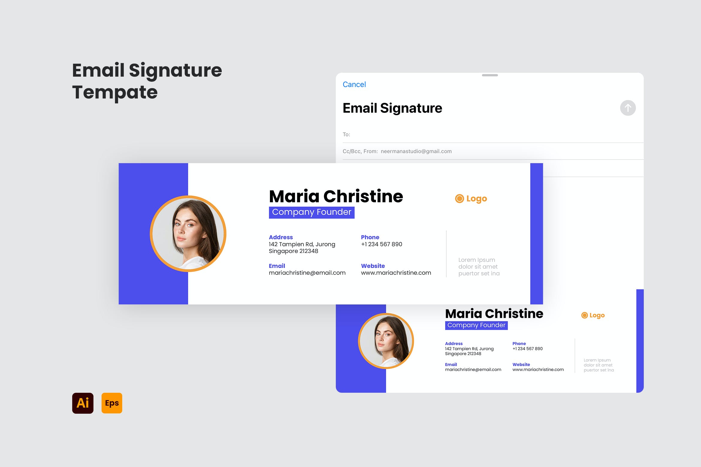 专业通用的电子邮件签名设计模板v15 Email Signature Template