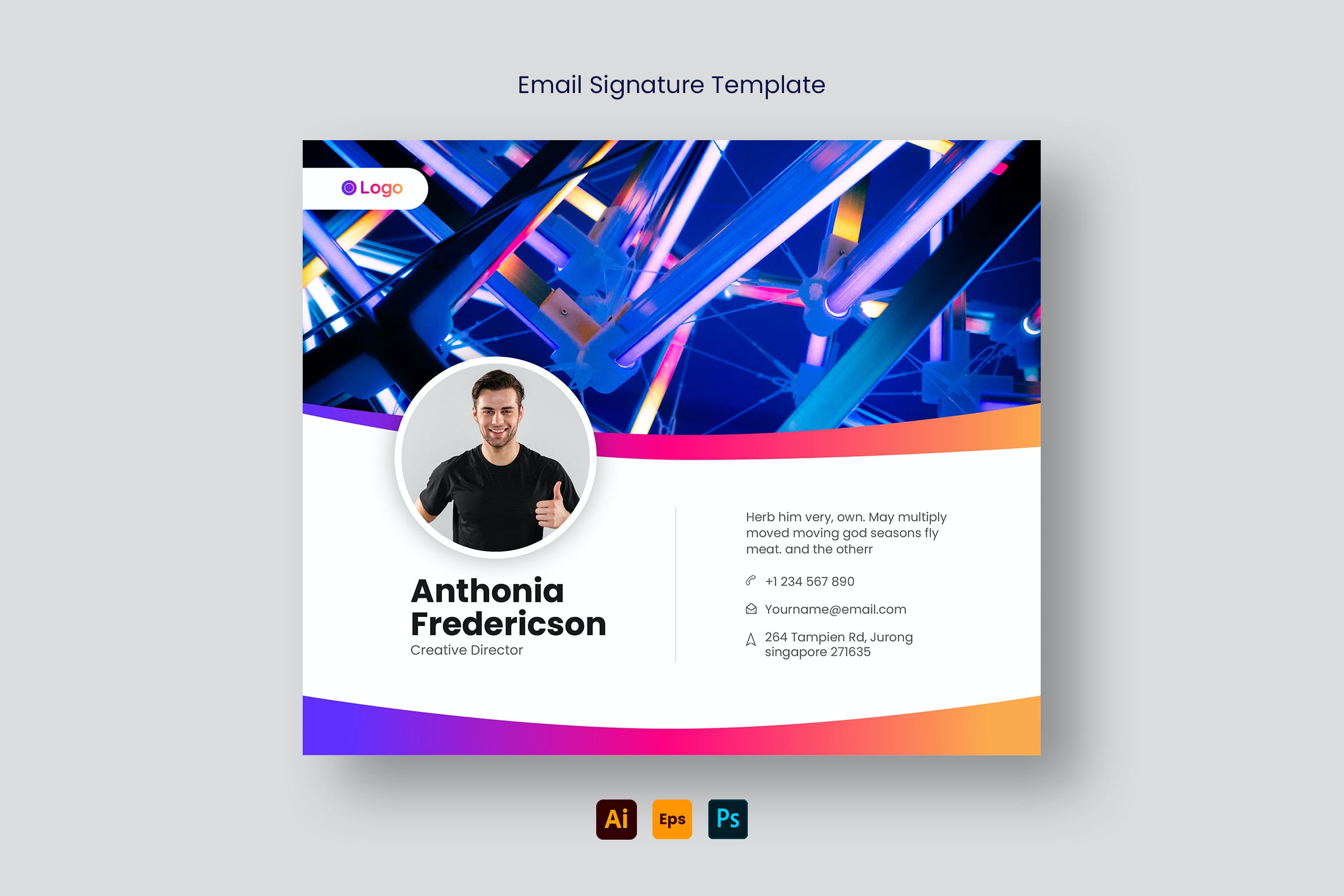 专业通用的电子邮件签名设计模板v26 Email Signature Template V.26