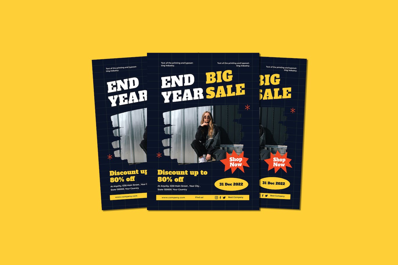 年终大甩卖海报传单设计模板 End Year Big Sale Flyers
