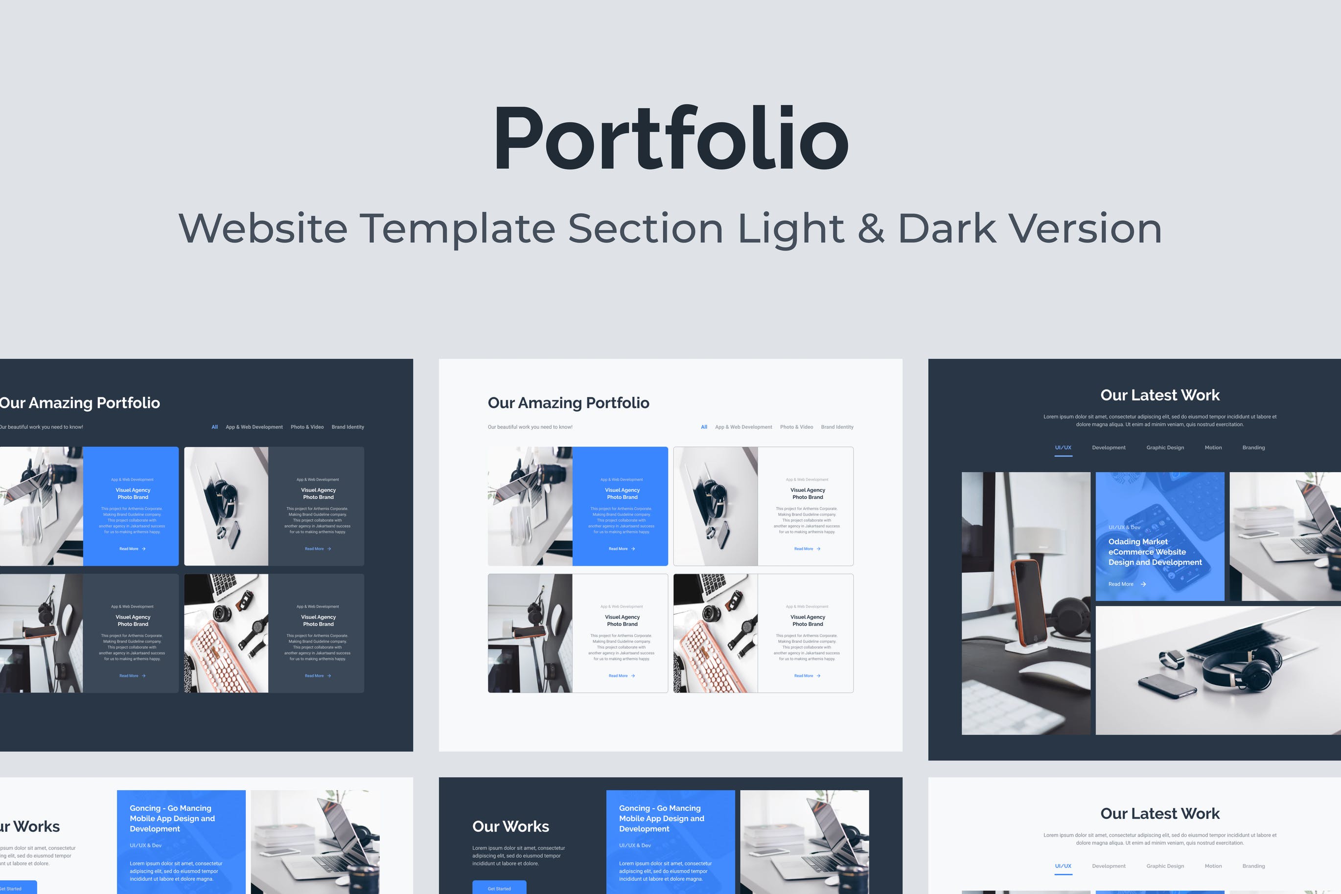 Web网站作品集页面设计模板v3 Web Portfolio Section Template