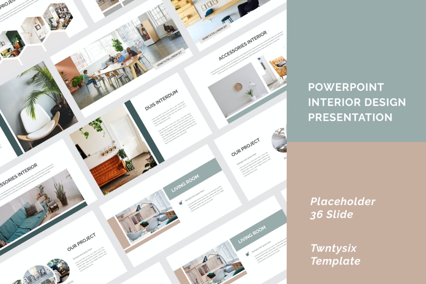 室内设计主题PPT演示模板 Interior Design PowerPoint Presentation Template