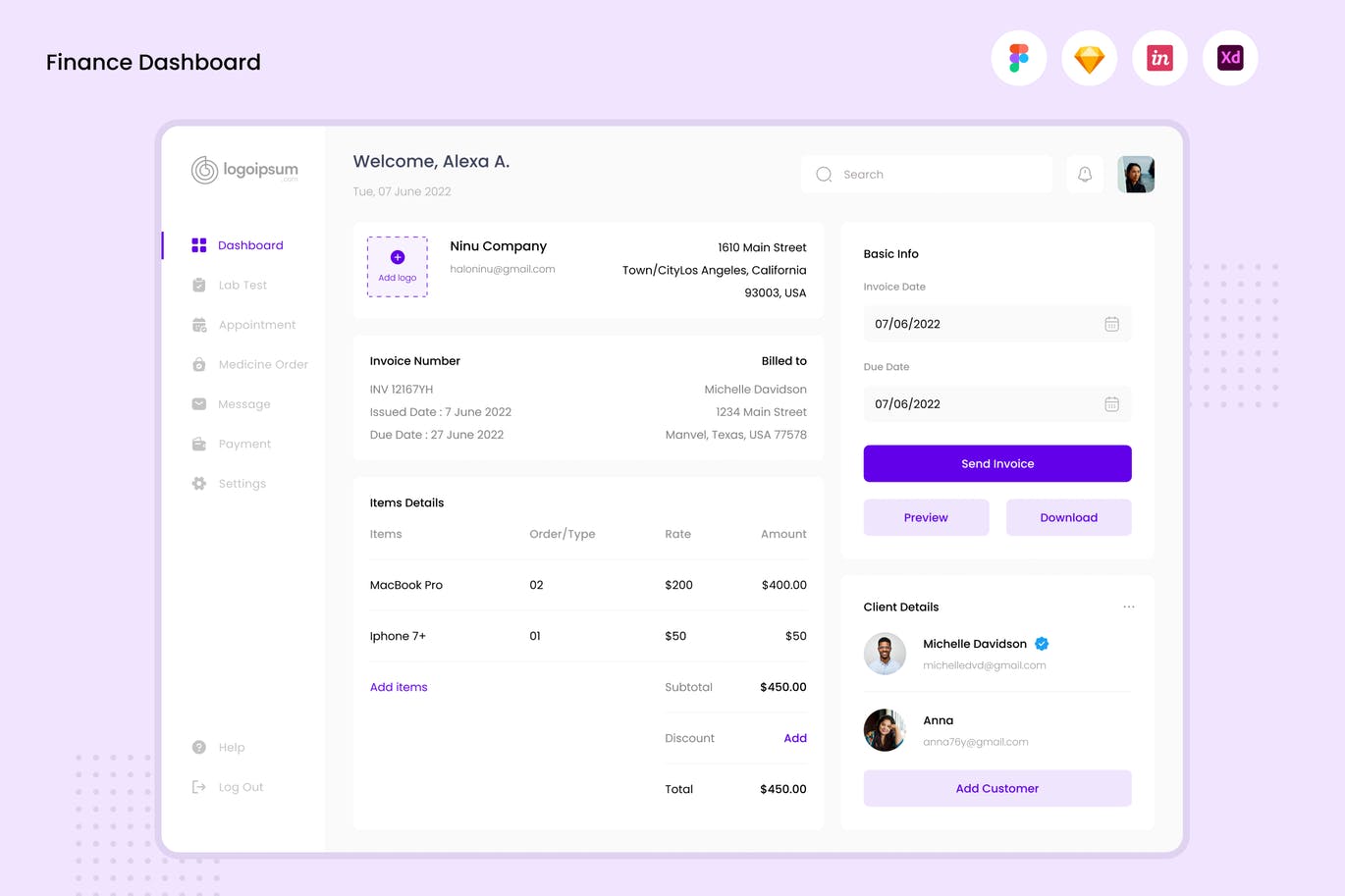 金融后台仪表盘UI设计模板 Finance Dashboard