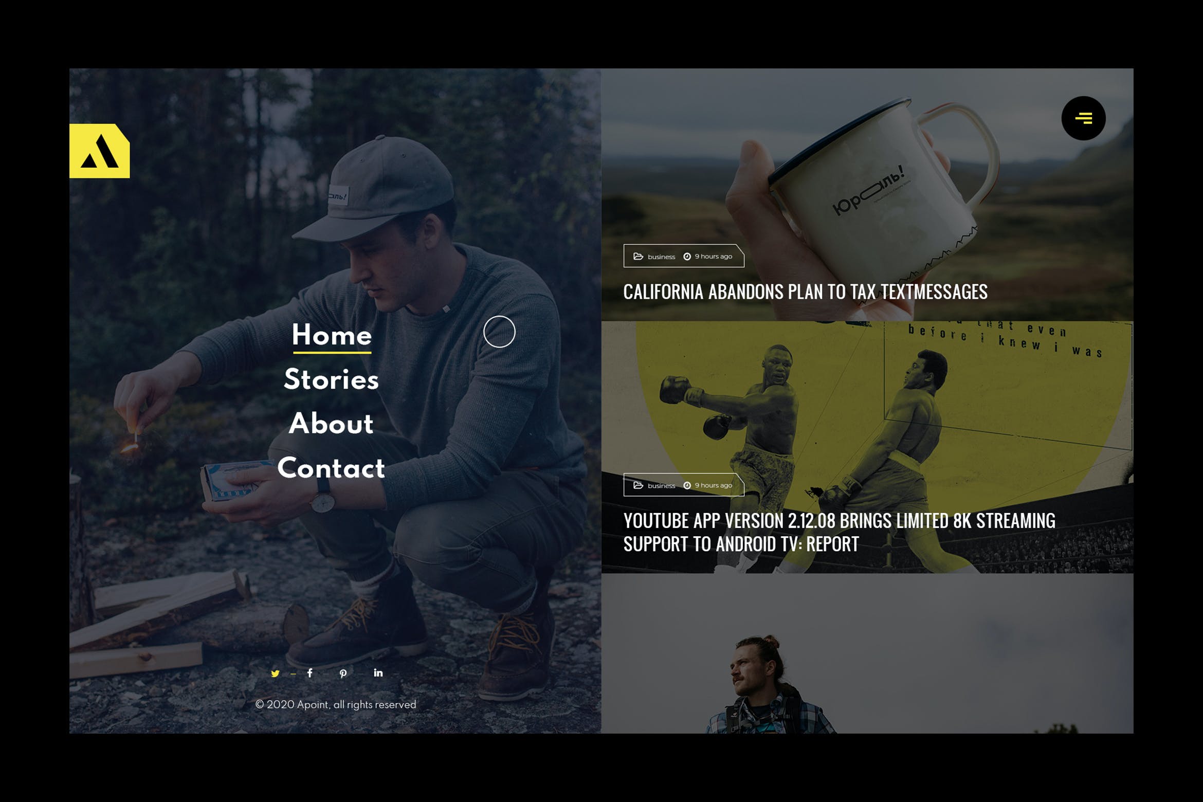 个人博客网站设计PSD模板 Apoint – Personal Blog PSD Template