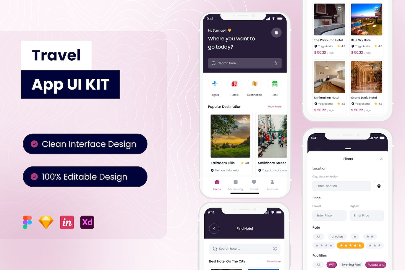 旅游移动App应用界面设计模板 Travel Mobile App