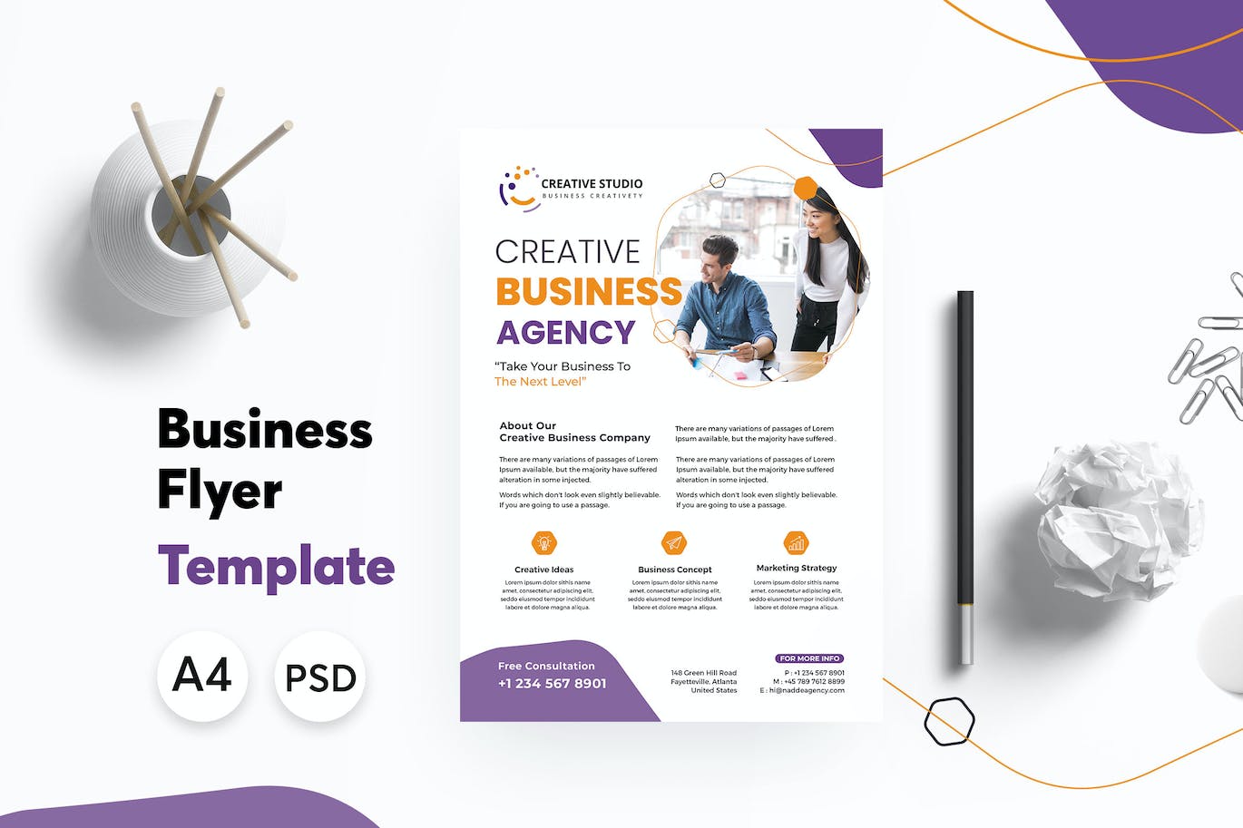 企业公司宣传单PSD素材 Corporate Flyer Template