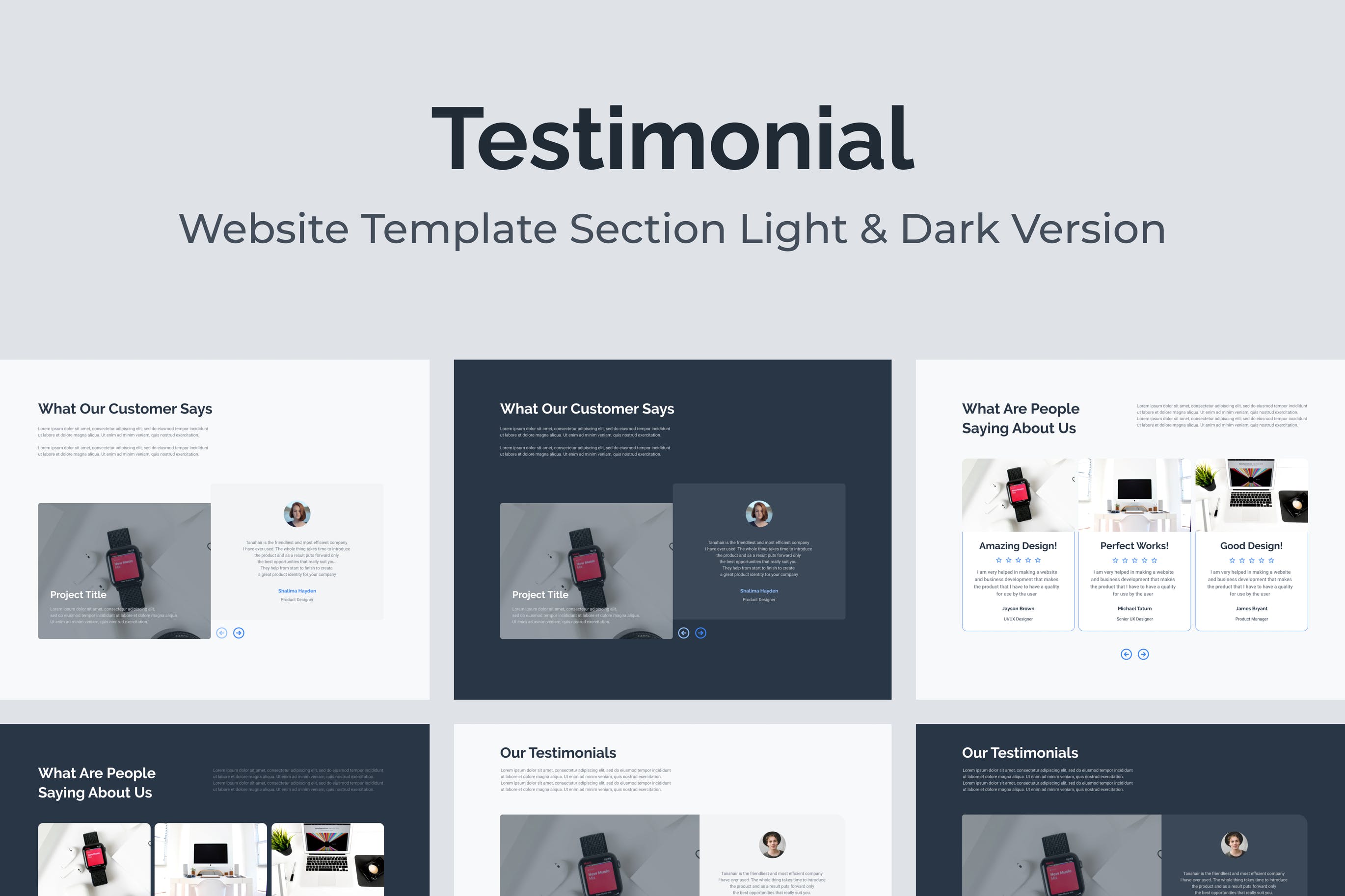 Web网站“星级打分”页面设计模板v2 Web Testimonial Section Template