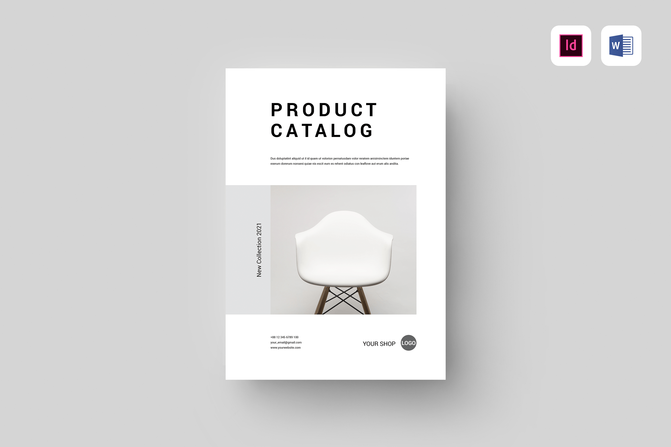 家具产品目录图册设计MS Word & Indesign模板 Product Catalog | MS Word & Indesign