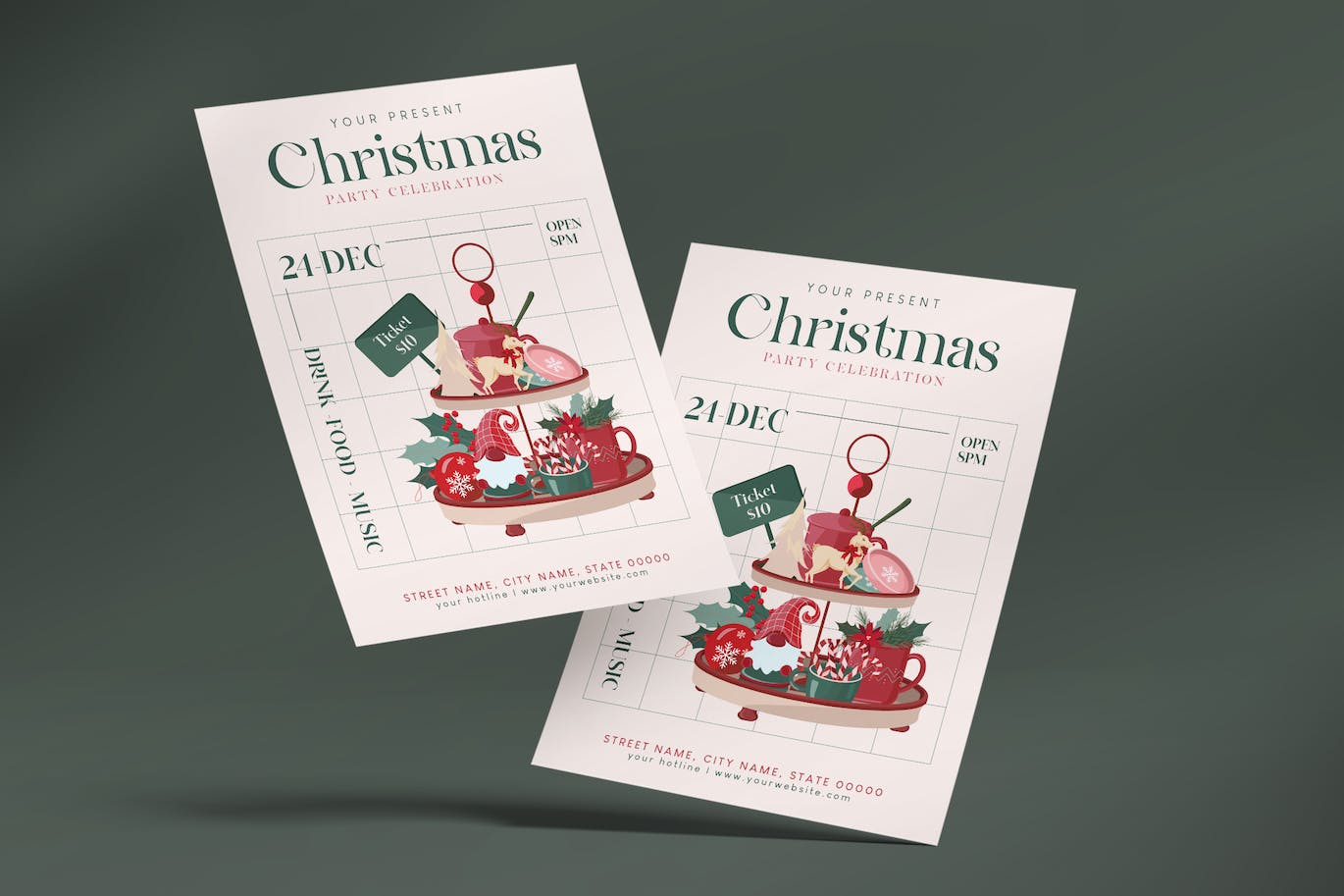 圣诞庆祝活动宣传单素材 Christmas Celebration Flyer