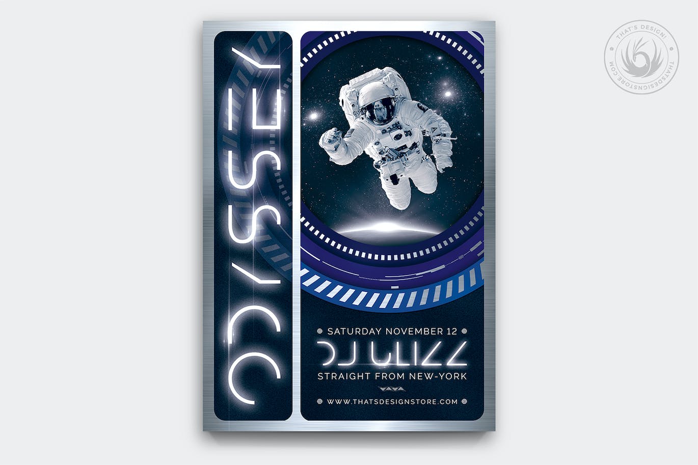 奥德赛航天主题海报设计模板v2 Odyssey Flyer Template V2