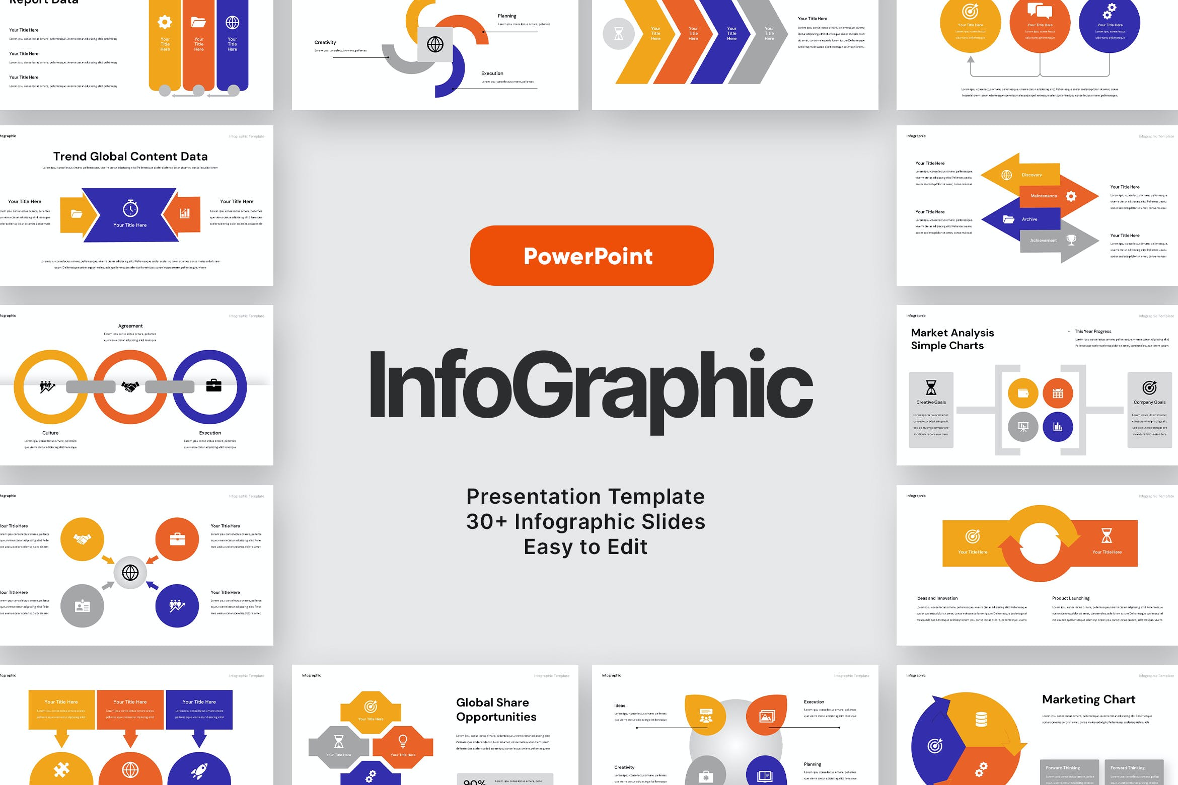 图表数据演示Powerpoint模板下载 Infographic Powerpoint Template