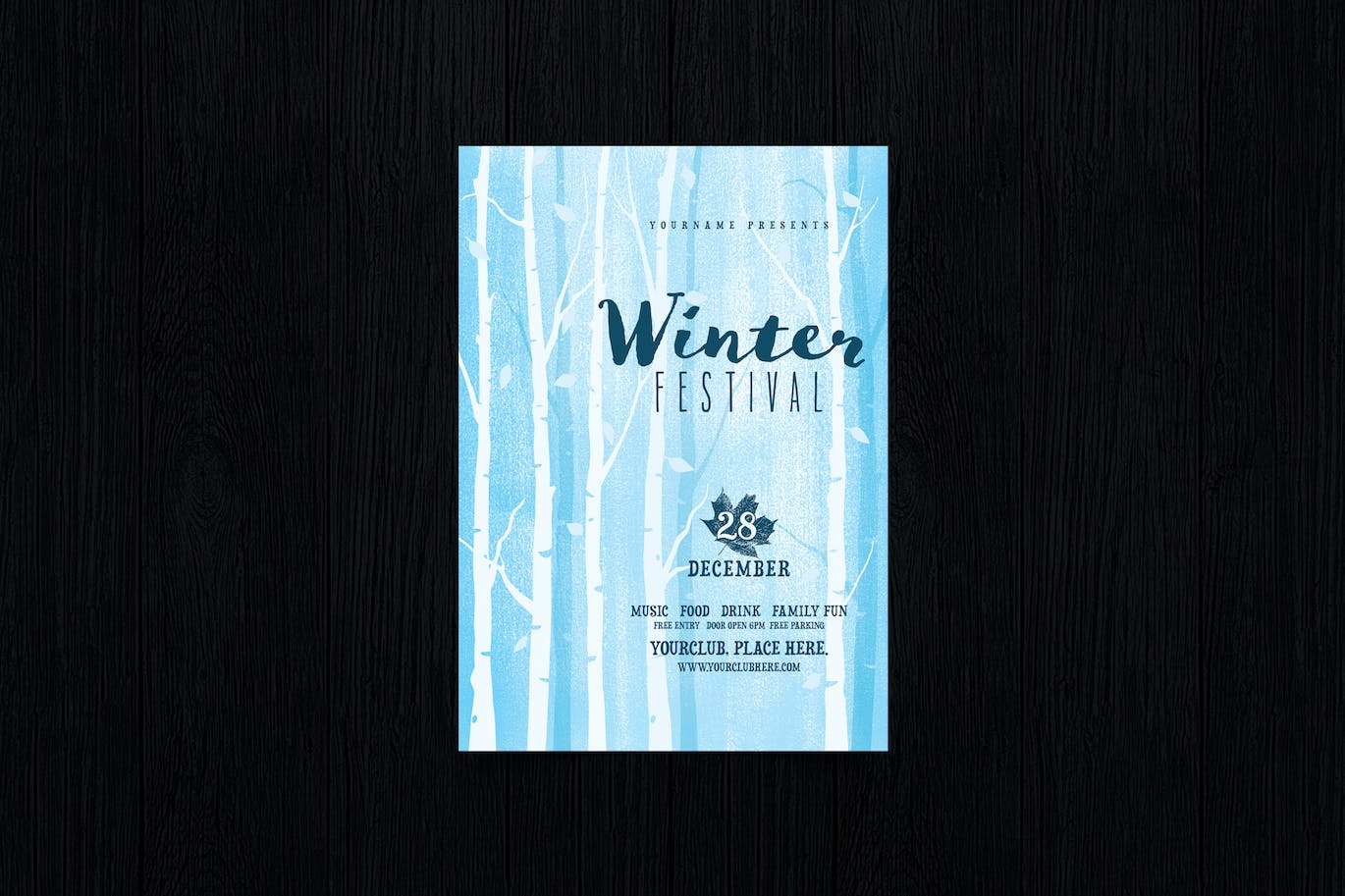 冬季节日宣传单设计模板 Winter Festival