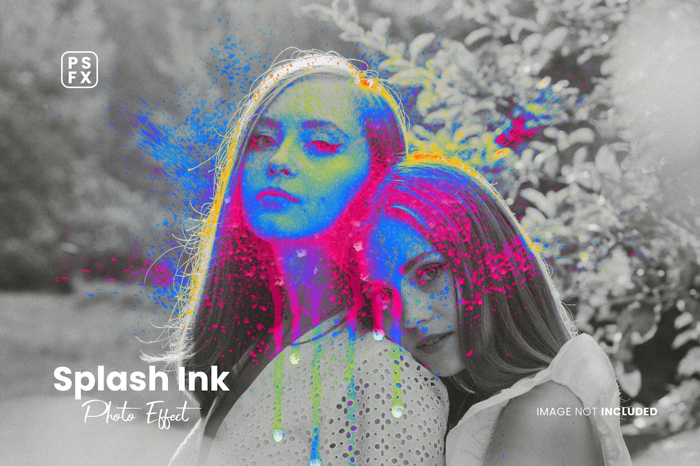 飞溅墨水照片特效PS图层样式 Splash Ink Photo Effect