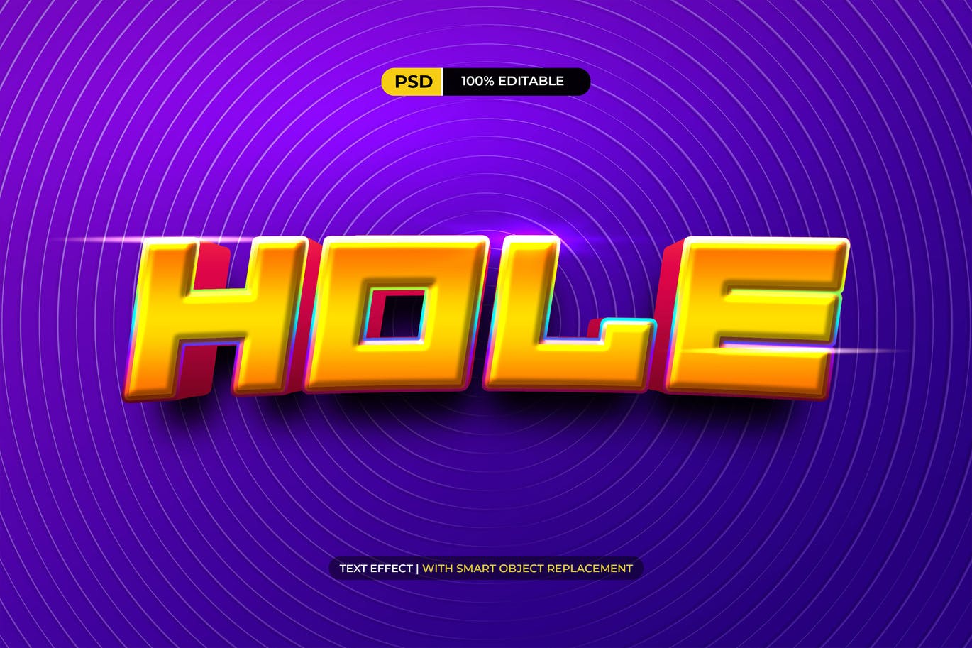 3D橙色可编辑文本效果模板 3D Orange Template Text Effect Editable