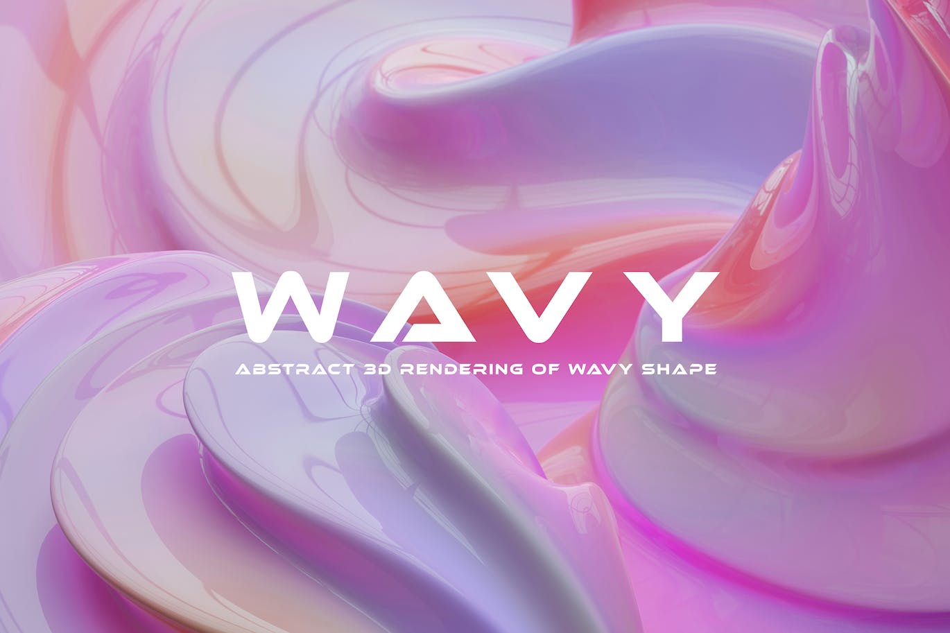 光泽渐变波浪抽象背景 Glossy Wavy Abstract Background
