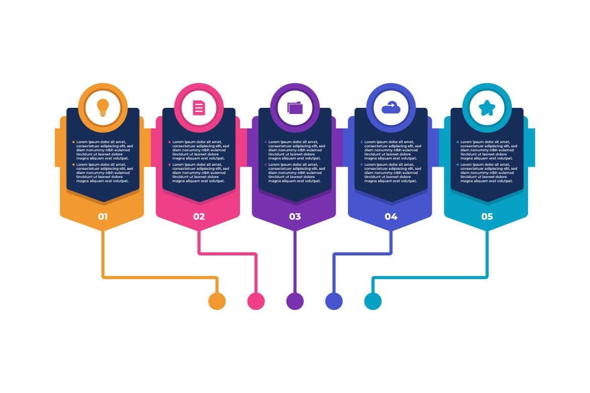 极简主义彩色商业信息图表设计模板 Minimalist Colorful Business Infographic Design