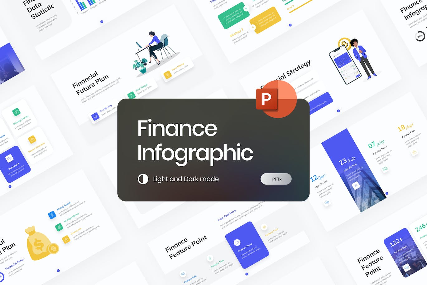 财务信息图表PPT模板 Finance Infographic PowerPoint Template