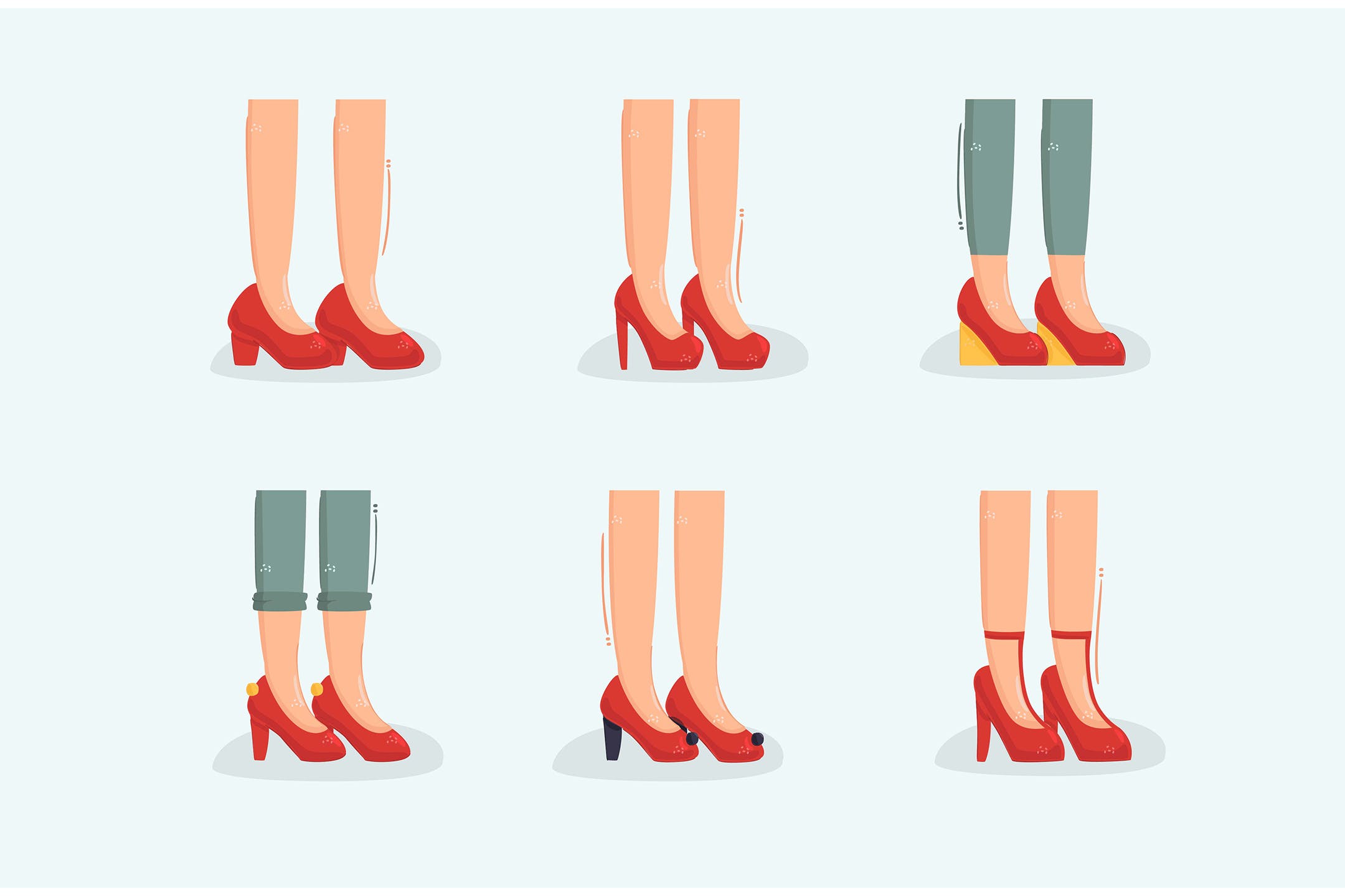 性感大腿高跟鞋矢量插画 Ruby Slippers Illustration