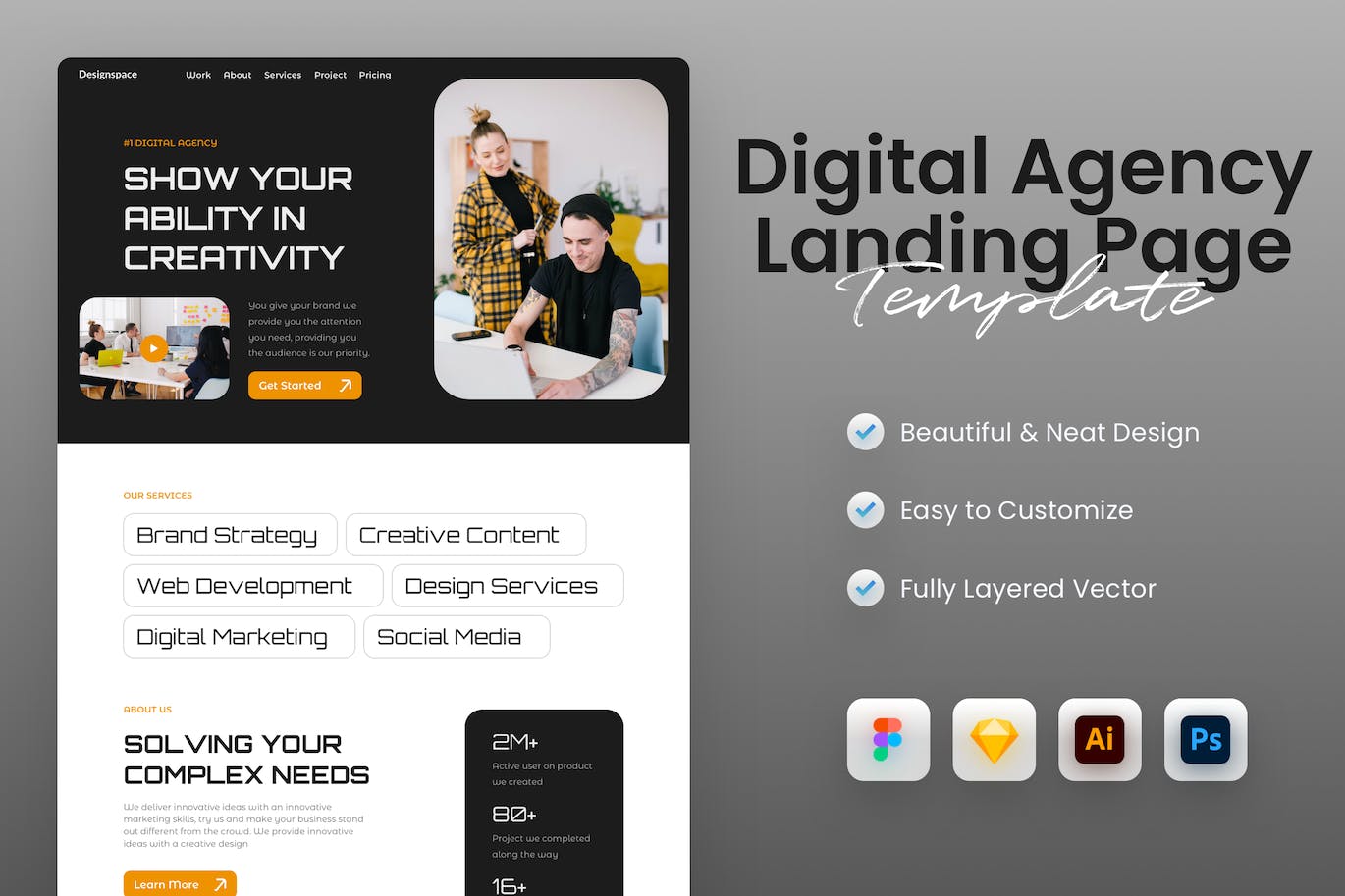 利基营销活动网站着陆页设计模板 Landing Page Design Template