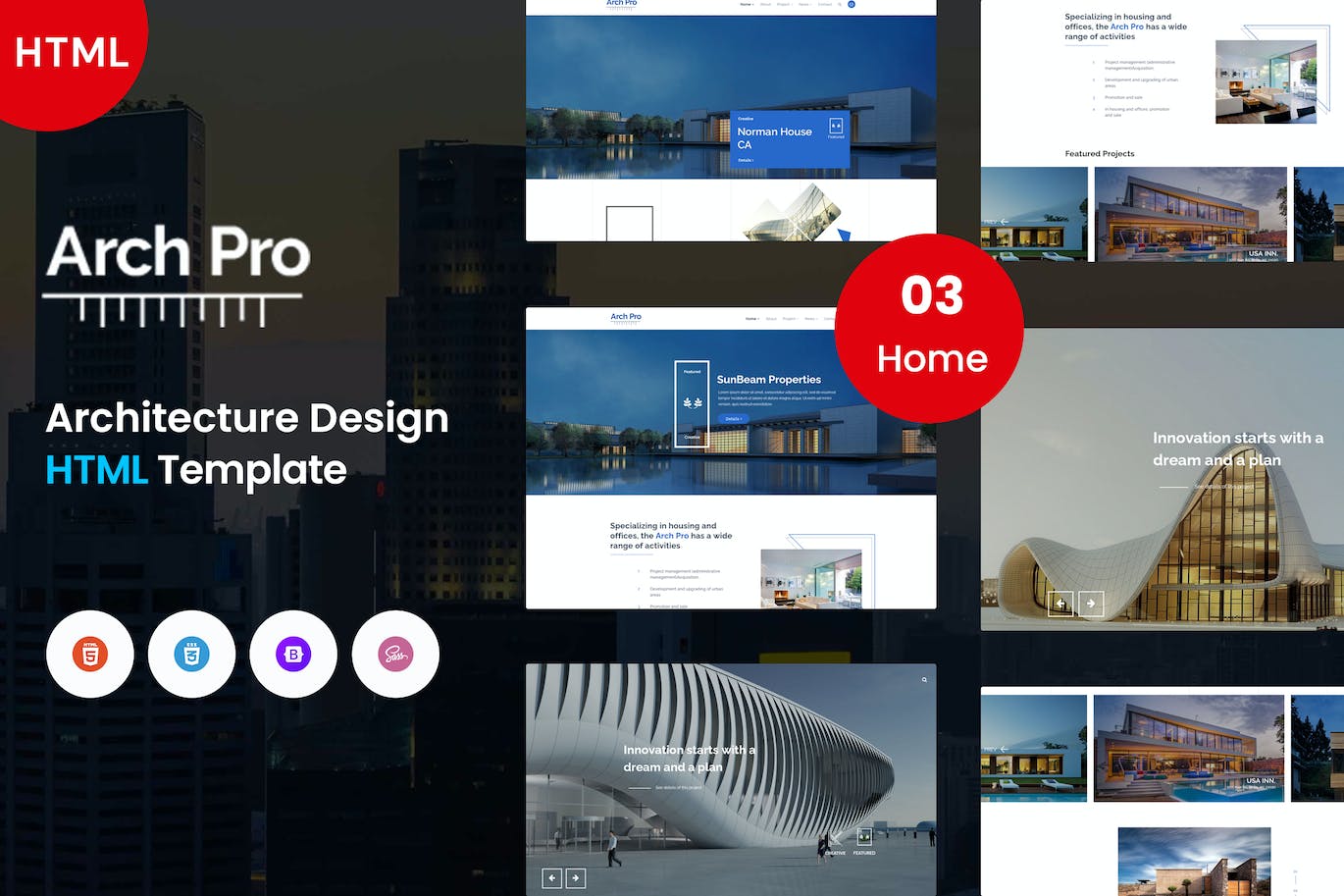 建筑与室内设计网站模板 Arch Pro – Architecture and Interior Design