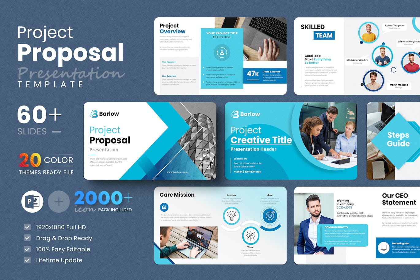 项目建议ppt幻灯片演示模板 Project Proposal PowerPoint Presentation Template