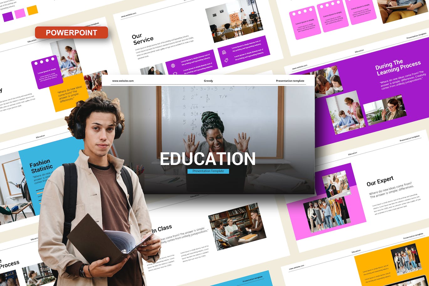 现代创新教育主题Powerpoint幻灯片模板 Education Powerpoint Template