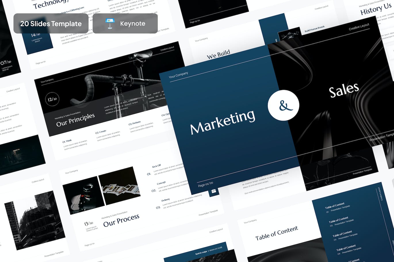 营销销售演示Keynote幻灯片模板下载 Marketing Sales Presentation Template Keynote