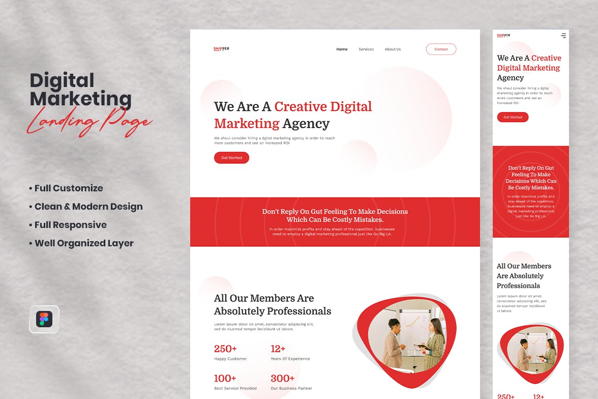 数字营销网站着陆页设计模板 Digital Marketing Landing Page – Shipper