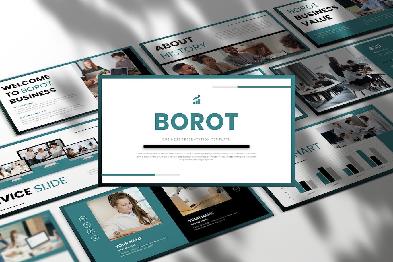 创新驱动商机PPT幻灯片模板下载 Borot – Business Presentation PowerPoint Template