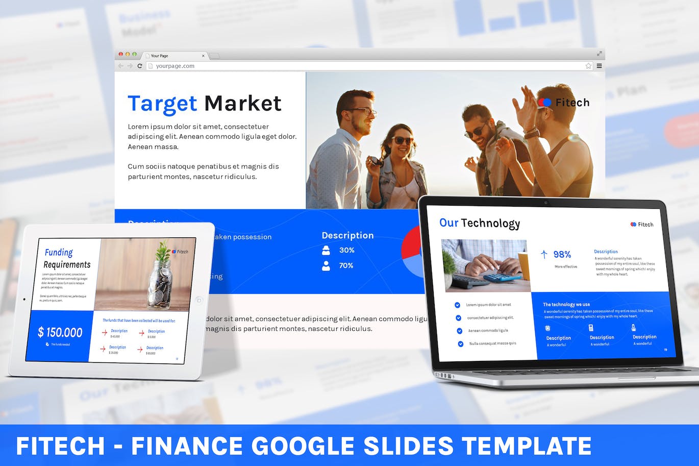 智能投资与财务规划Google幻灯片模板下载 Fitech – Finance Google Slides Template