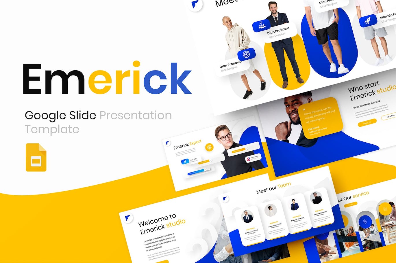 商业领导力与团队建设谷歌幻灯片素材 Emerick – Business Google Slide Template